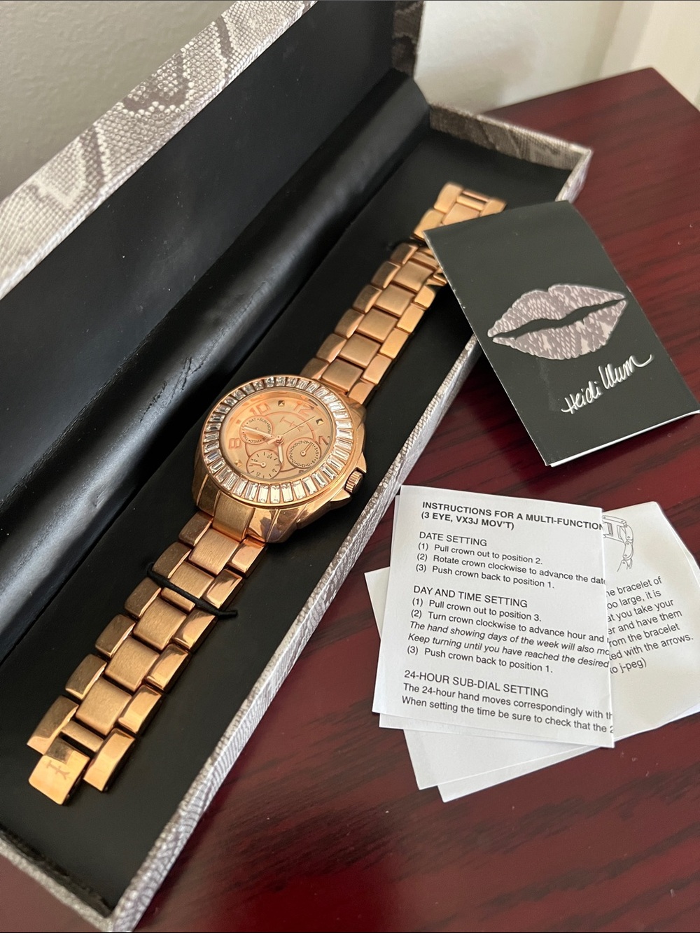 Heidi Klum Wildlife Rose Gold Women's Bracelet Watch